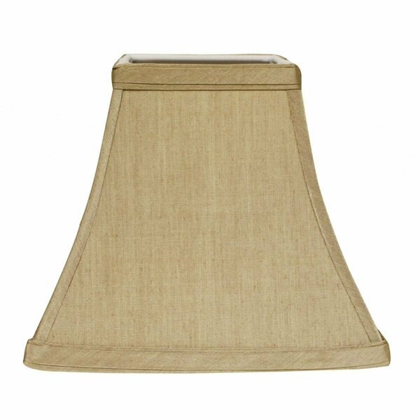 Homeroots 10 in. Pale Brown Square Bell No Slub Lampshade, Tan 469983